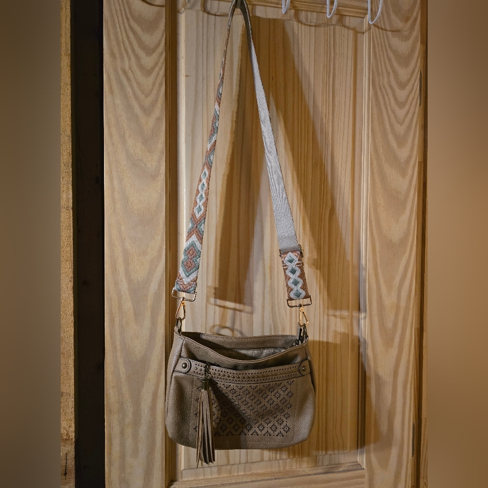 Small tan cross body purse